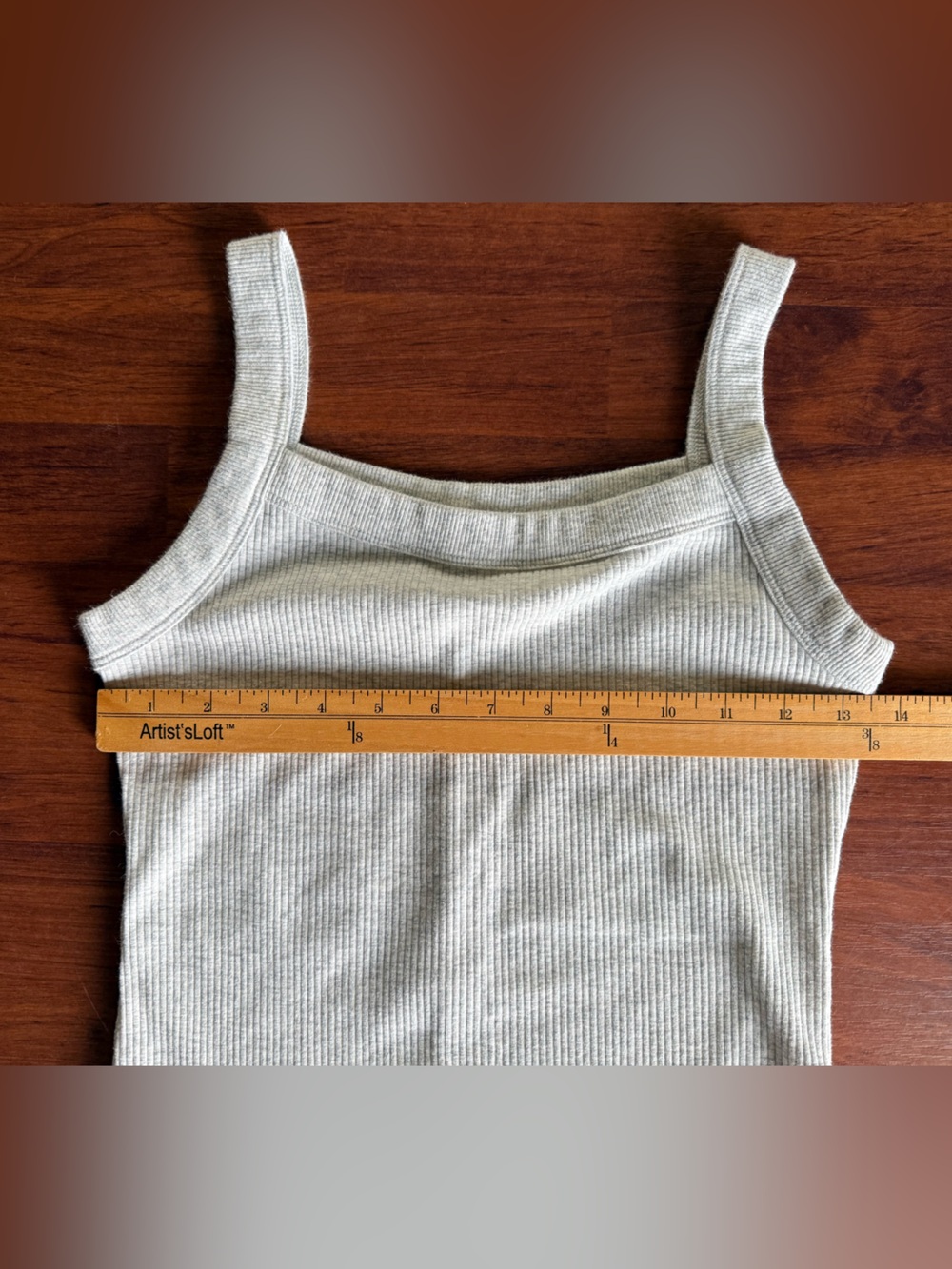 American Eagle Outfitters Ribbed Square Neck Tank -‎ Light Beige - Picture 3 of 7